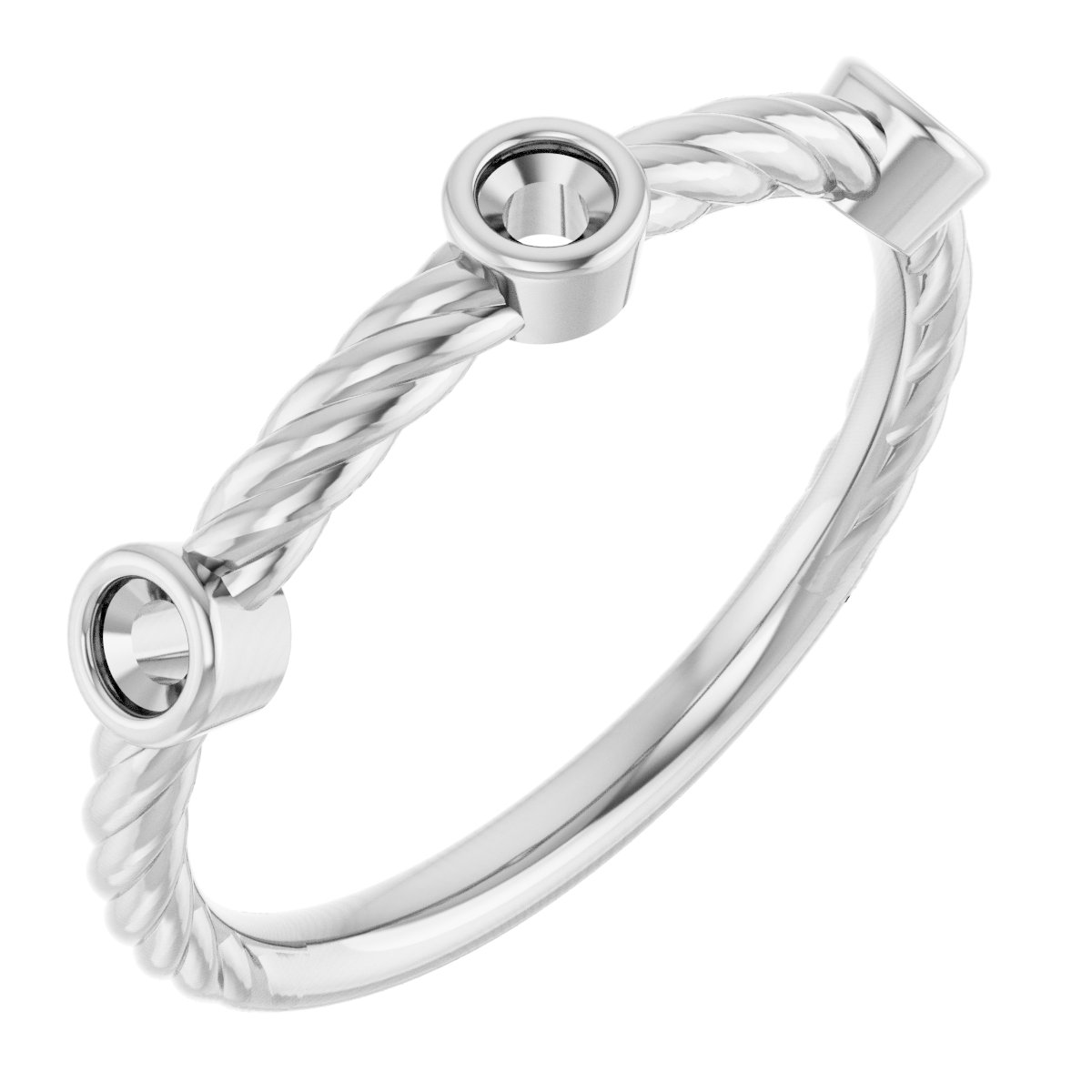 Bezel-Set Three-Stone Rope Anniversary Band