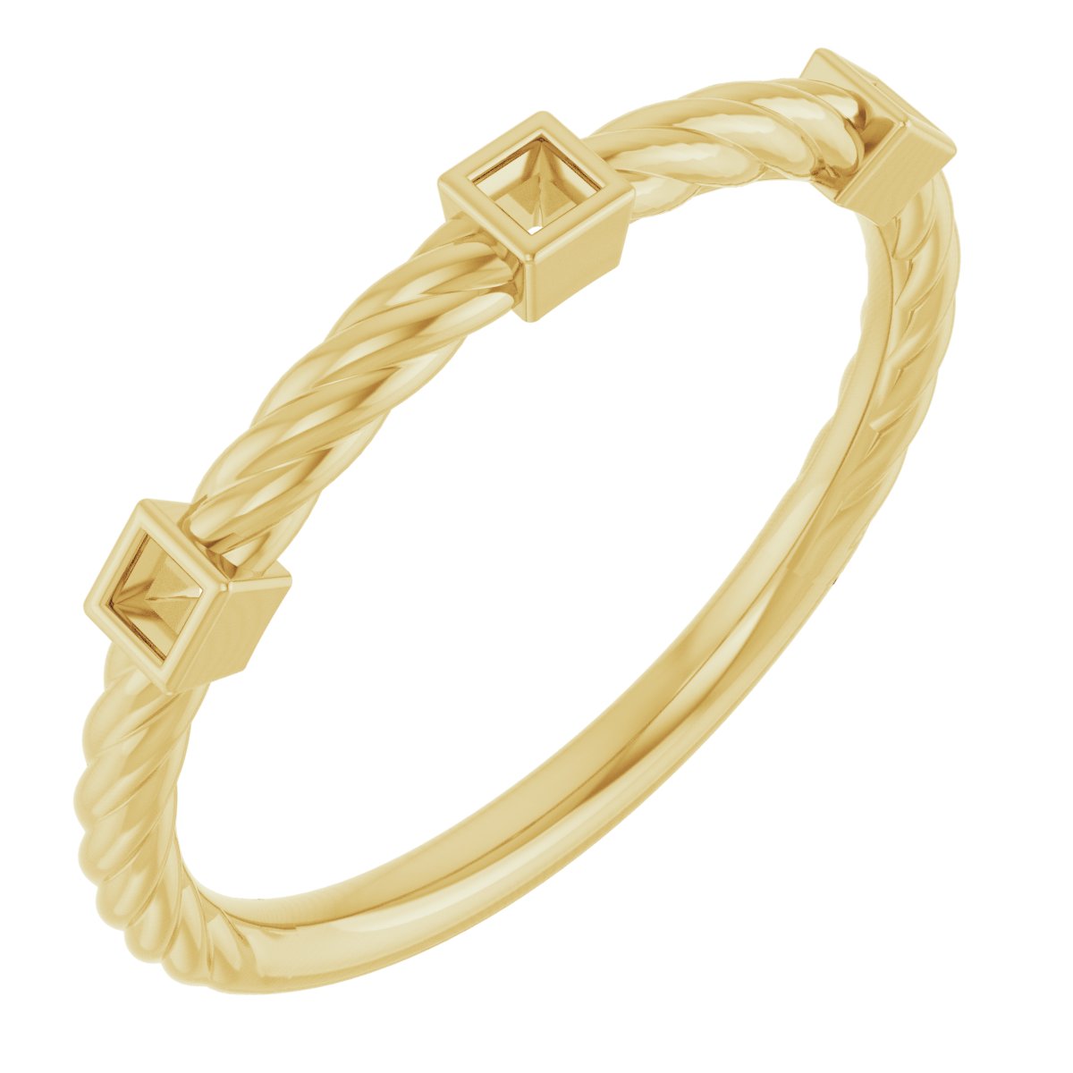 Bezel-Set Three-Stone Rope Anniversary Band