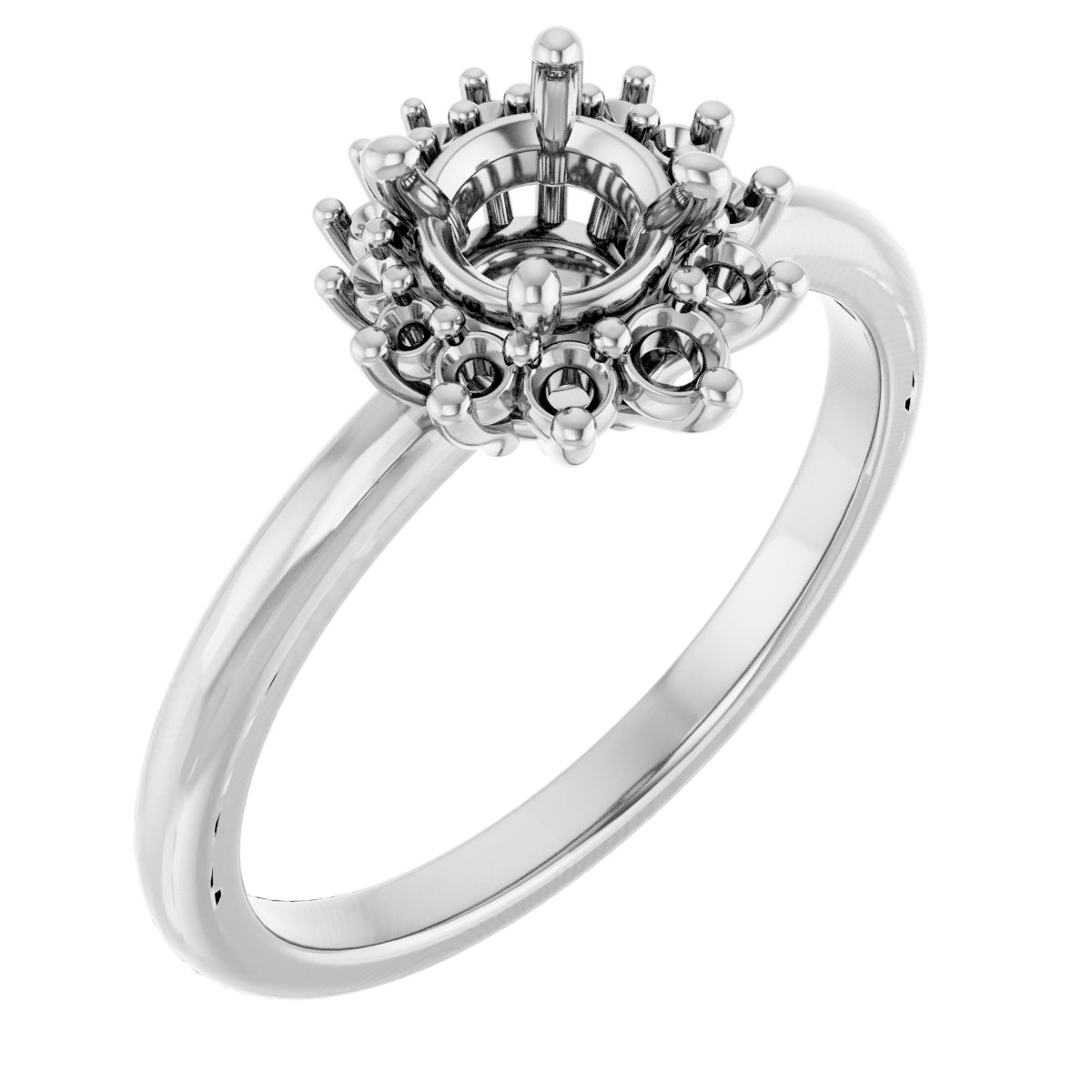Halo-Style Asymmetrical Engagement Ring