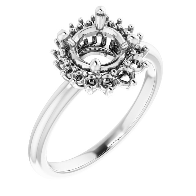 Halo-Style Asymmetrical Engagement Ring