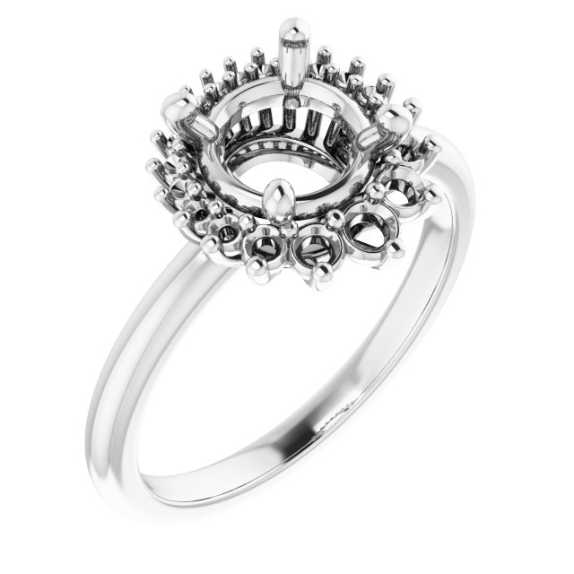 Halo-Style Asymmetrical Engagement Ring