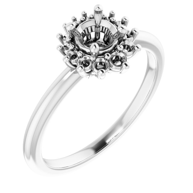 Halo-Style Asymmetrical Engagement Ring