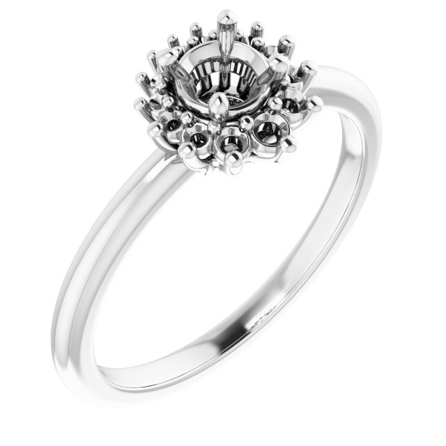 Halo-Style Asymmetrical Engagement Ring