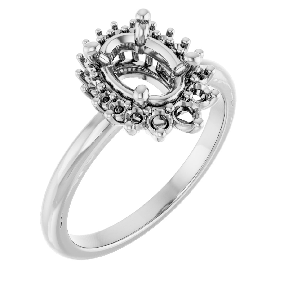 Halo-Style Asymmetrical Engagement Ring