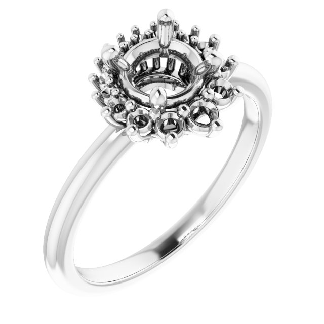 Halo-Style Asymmetrical Engagement Ring