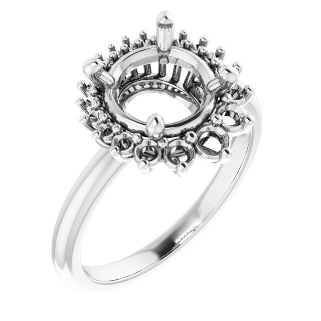 Halo-Style Asymmetrical Engagement Ring