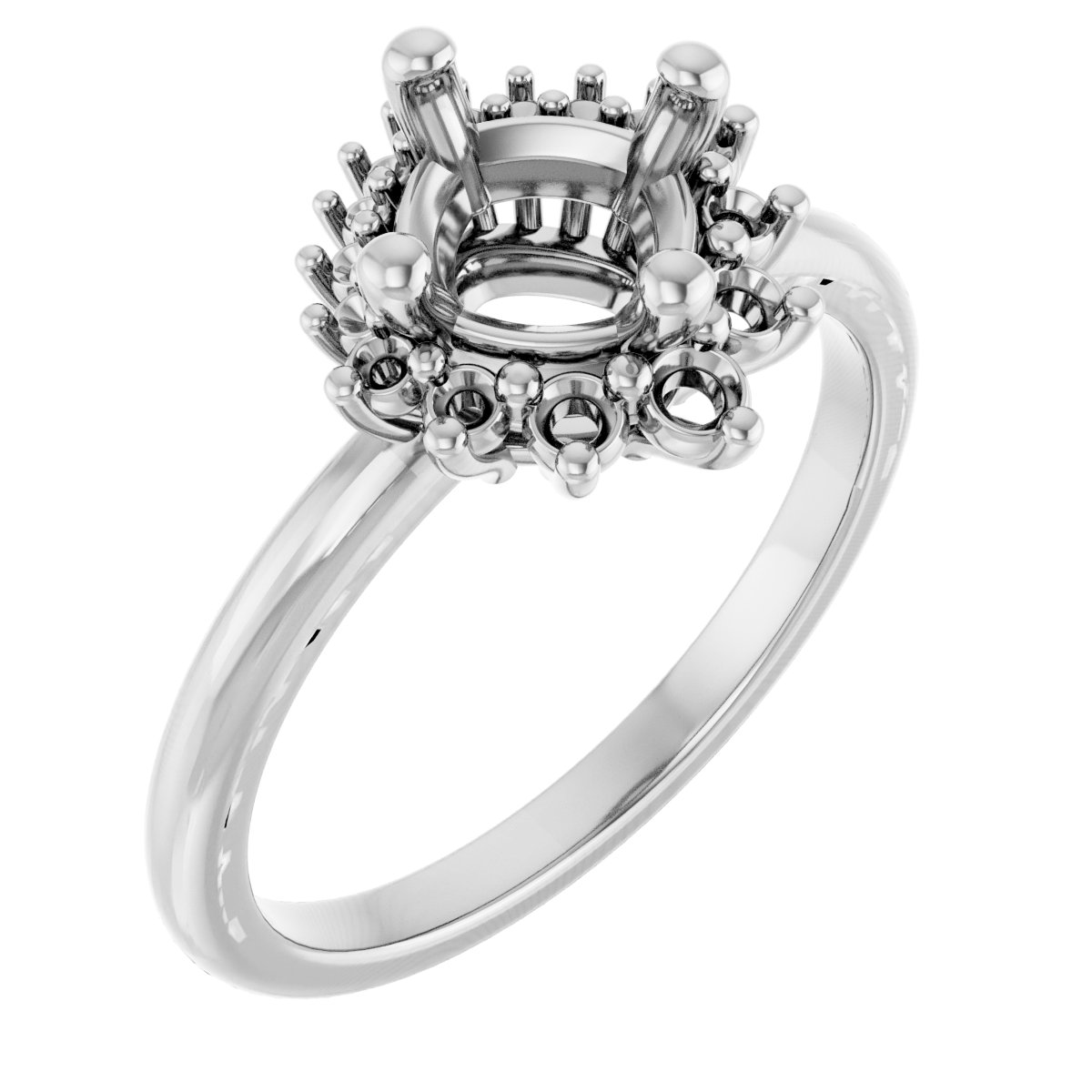 Halo-Style Asymmetrical Engagement Ring