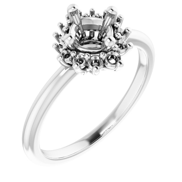Halo-Style Asymmetrical Engagement Ring