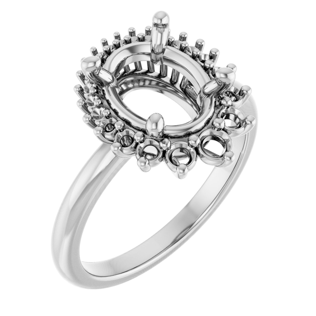 Halo-Style Asymmetrical Engagement Ring