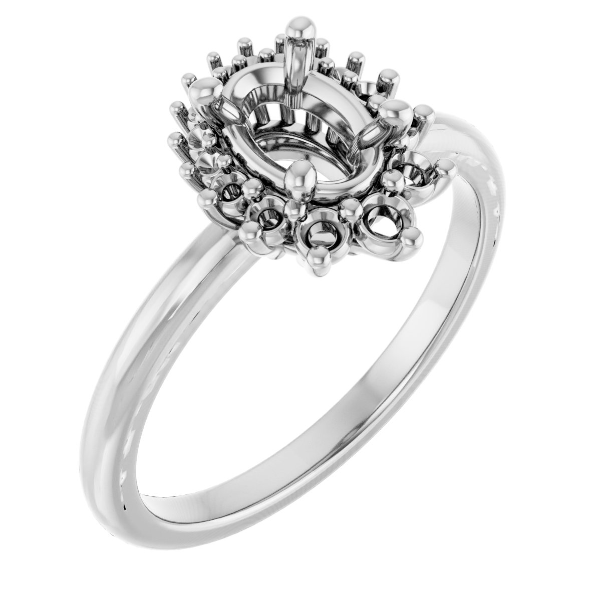 Halo-Style Asymmetrical Engagement Ring