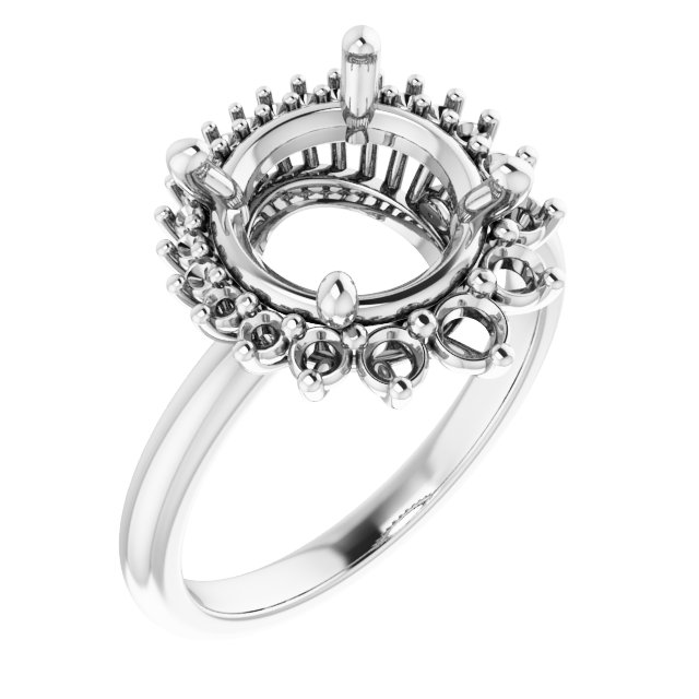 Halo-Style Asymmetrical Engagement Ring