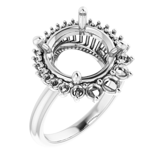Halo-Style Asymmetrical Engagement Ring