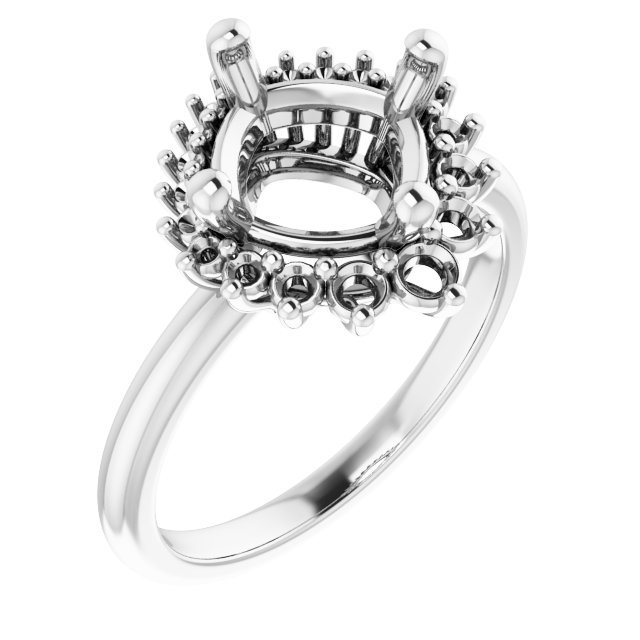 Halo-Style Asymmetrical Engagement Ring
