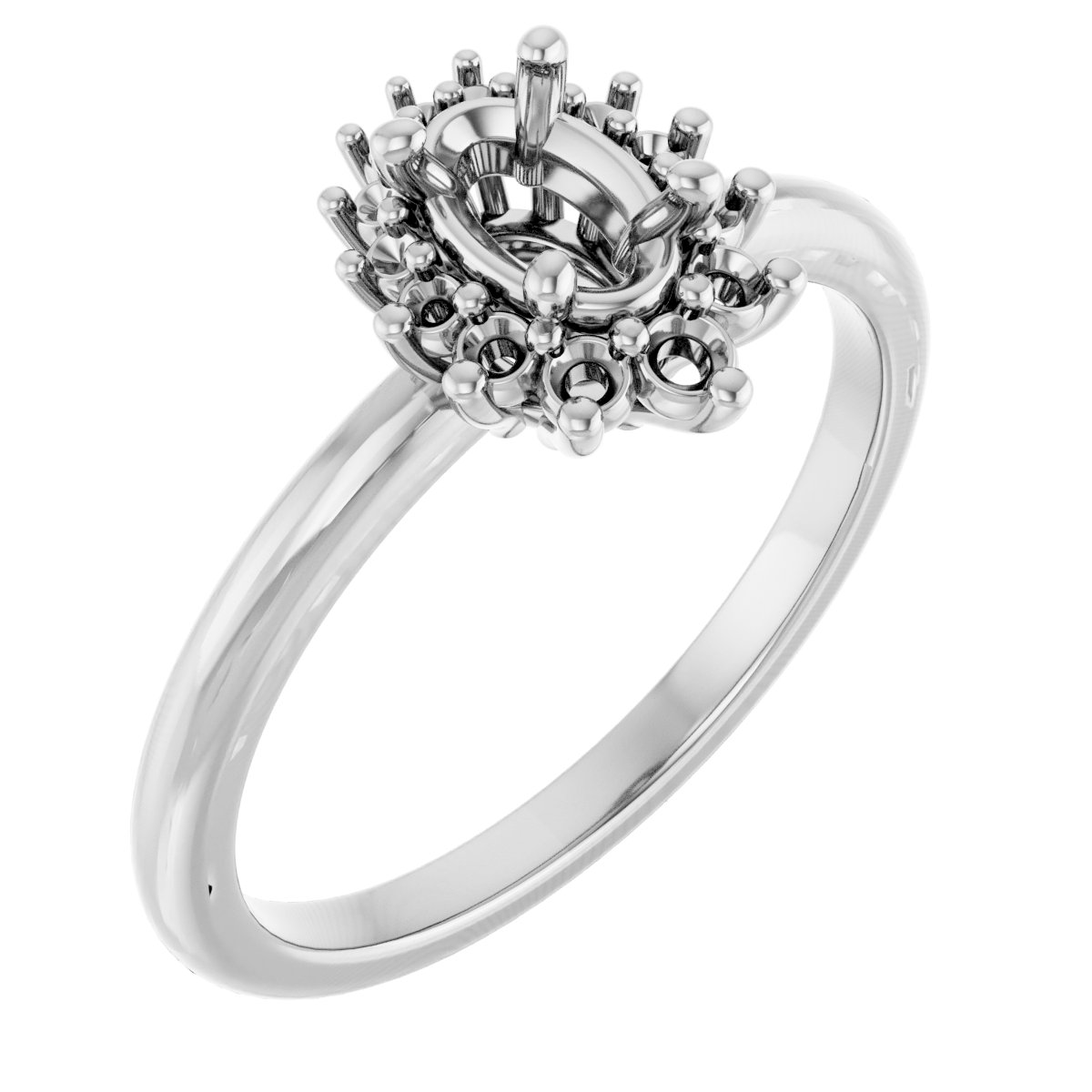 Halo-Style Asymmetrical Engagement Ring