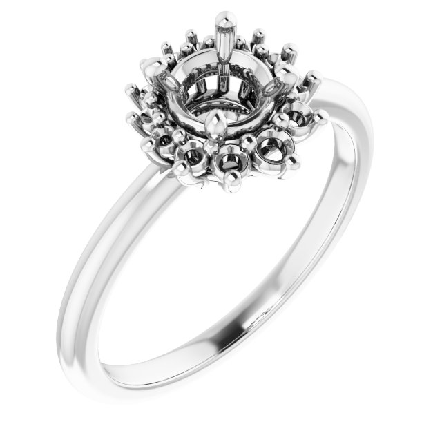 Halo-Style Asymmetrical Engagement Ring