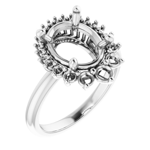 Halo-Style Asymmetrical Engagement Ring