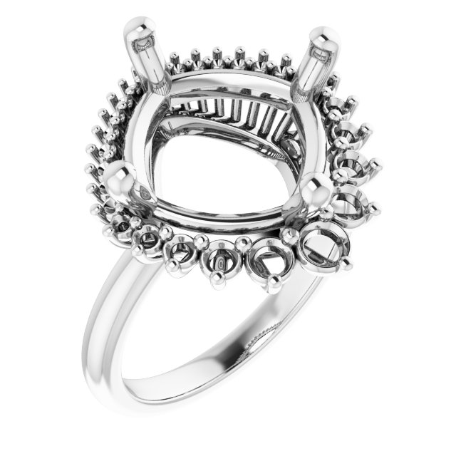 Halo-Style Asymmetrical Engagement Ring