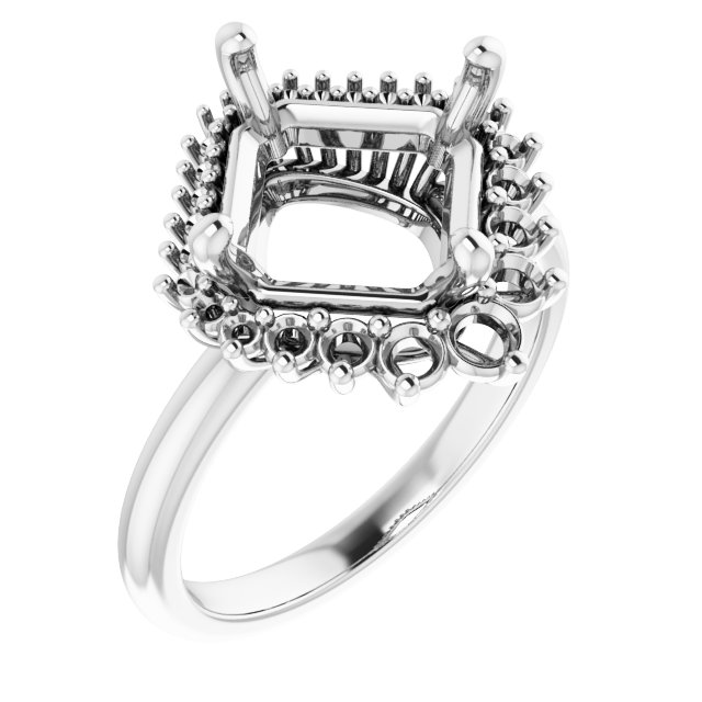 Halo-Style Asymmetrical Engagement Ring