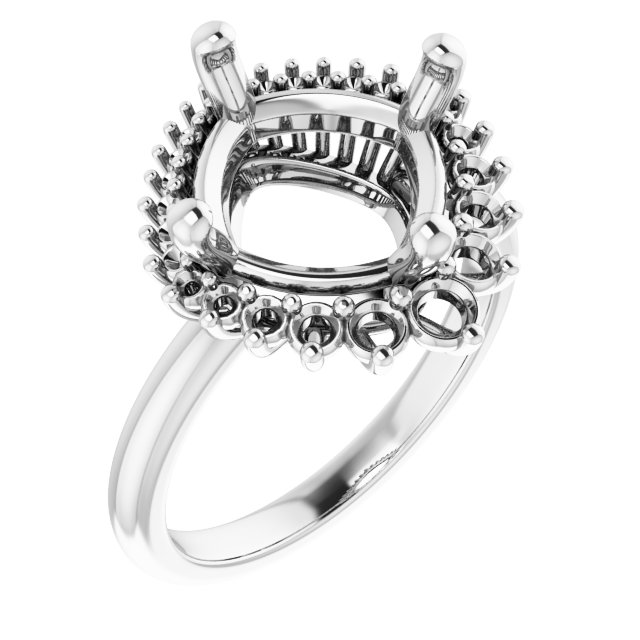 Halo-Style Asymmetrical Engagement Ring
