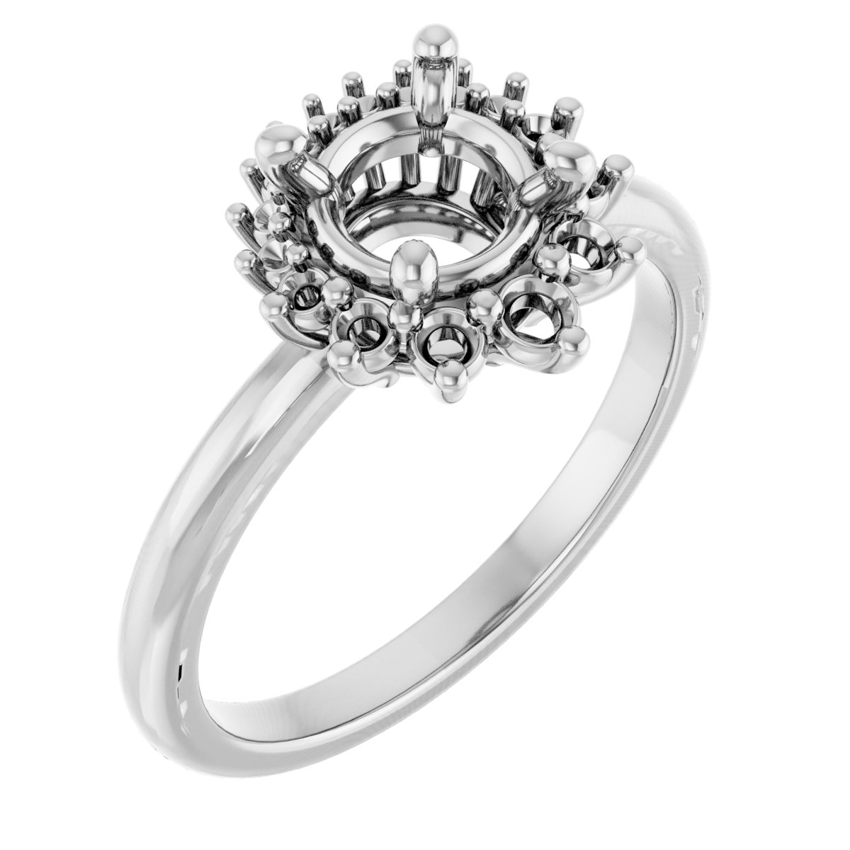 Halo-Style Asymmetrical Engagement Ring
