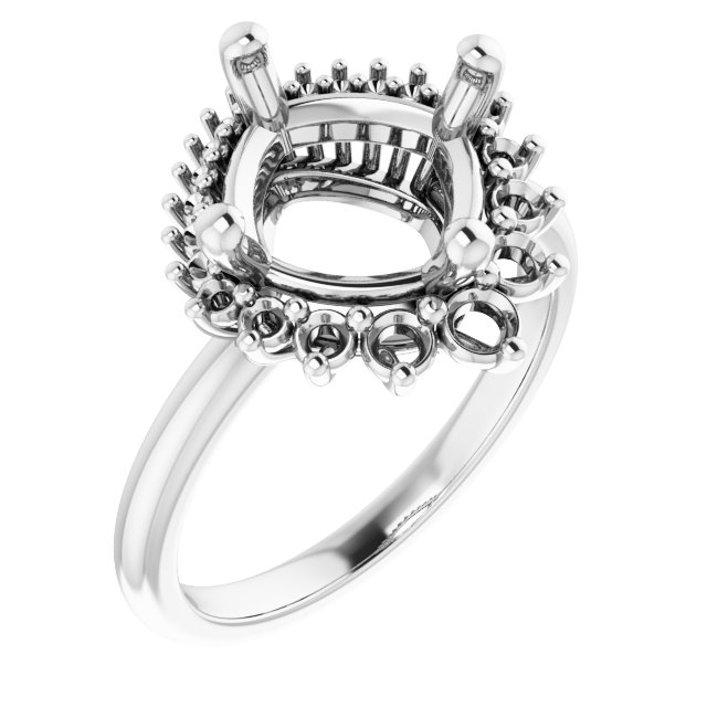 Halo-Style Asymmetrical Engagement Ring
