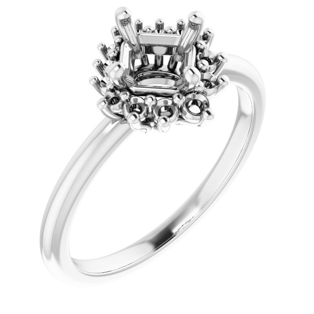 Halo-Style Asymmetrical Engagement Ring