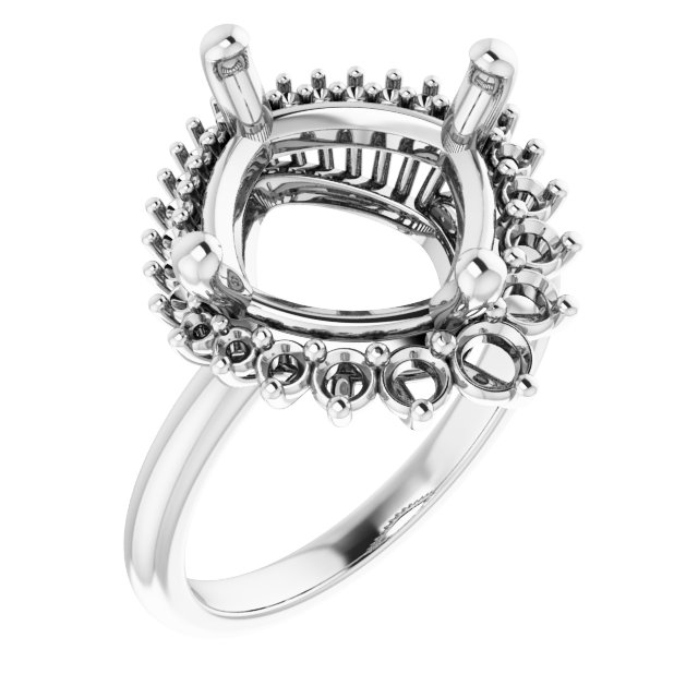 Halo-Style Asymmetrical Engagement Ring