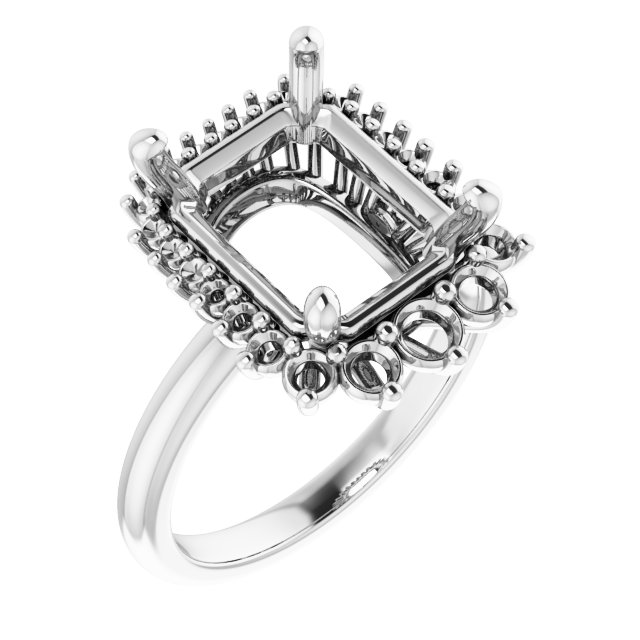 Halo-Style Asymmetrical Engagement Ring