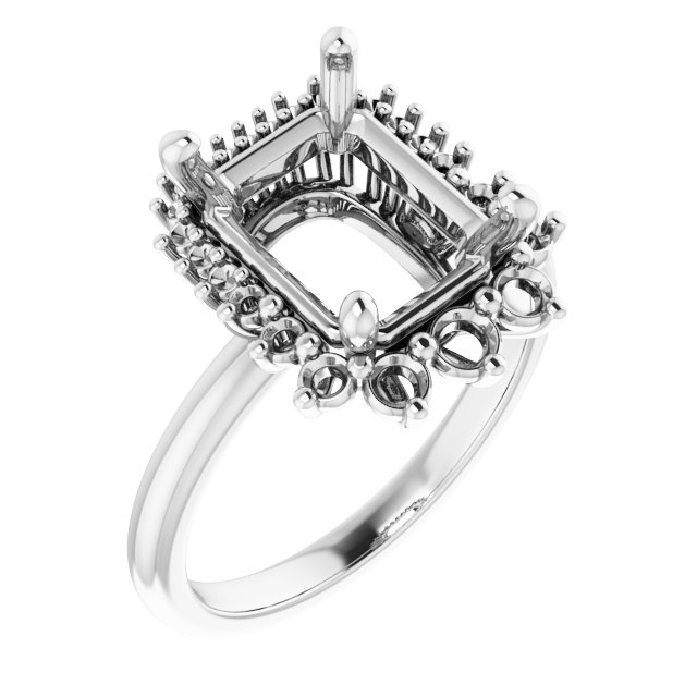 Halo-Style Asymmetrical Engagement Ring