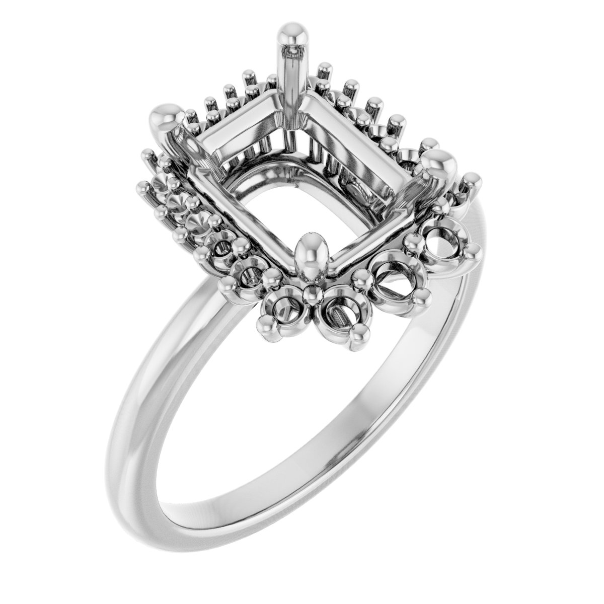 Halo-Style Asymmetrical Engagement Ring