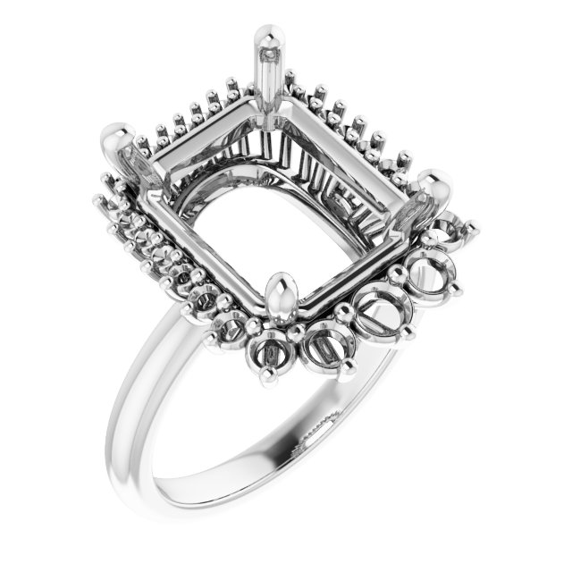 Halo-Style Asymmetrical Engagement Ring