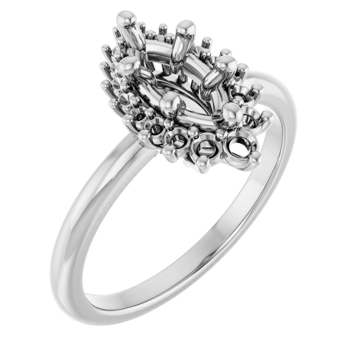 Halo-Style Asymmetrical Engagement Ring
