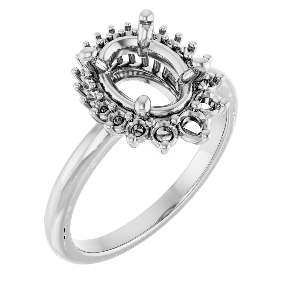 Halo-Style Asymmetrical Engagement Ring