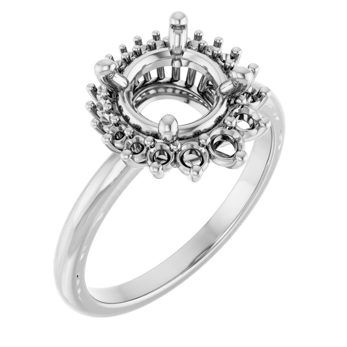 Halo-Style Asymmetrical Engagement Ring