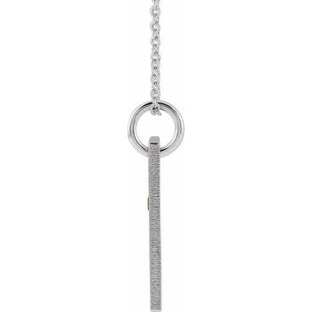 14K White Peridot Cross Bar 16 18 inch Necklace Ref. 17077744