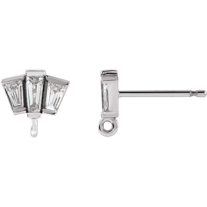 Tapered Baguette Earring Top
