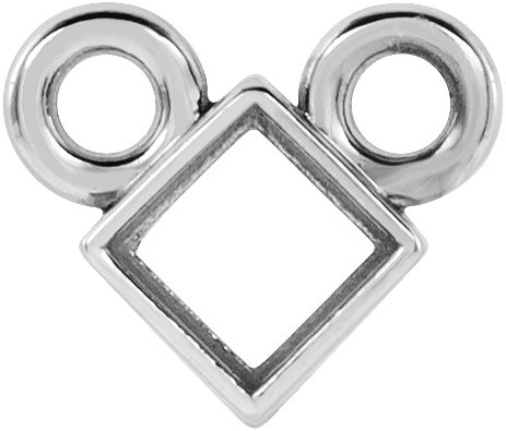 Square Bezel-Set Necklace Center