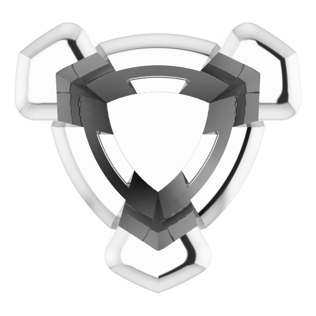 Trillion 3-Prong V-End Earring Setting