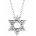 Sterling Silver 1/10 CTW Natural Diamond Star of David 16-18