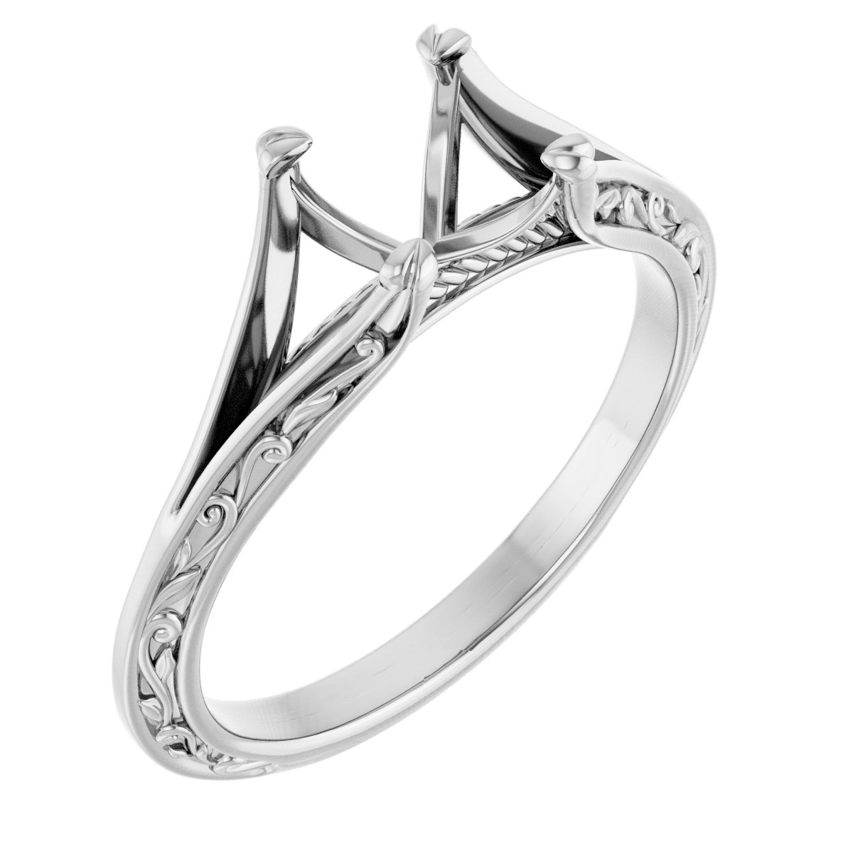 Solitaire Sculptural Engagement Ring or Band