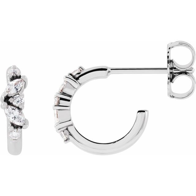 Platinum 1/5 CTW Natural Diamond Huggie Earrings