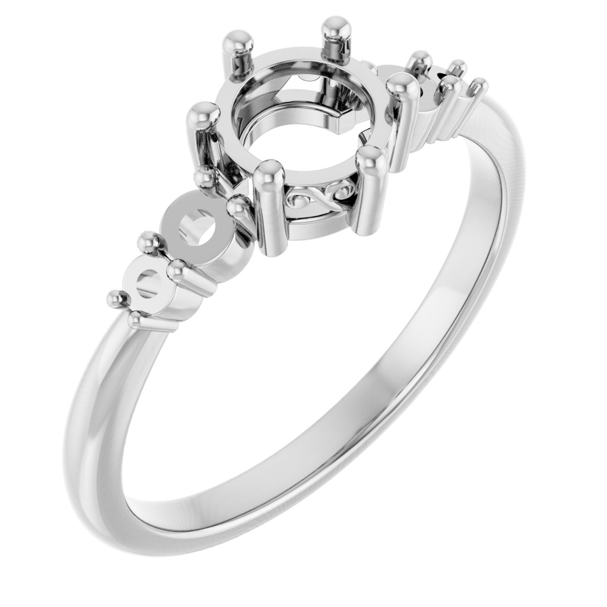Rose-Cut Accented Engagement Ring or Band