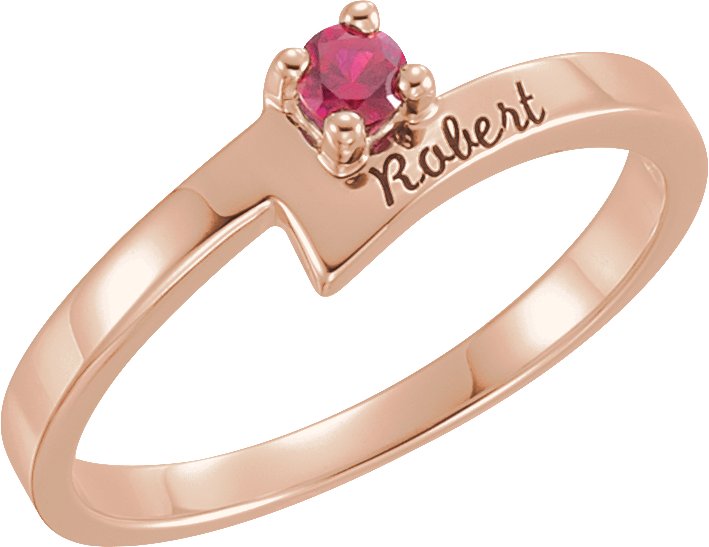 10K Rose 1 Stone Family Engravable Ring Mounting Ref 14996643