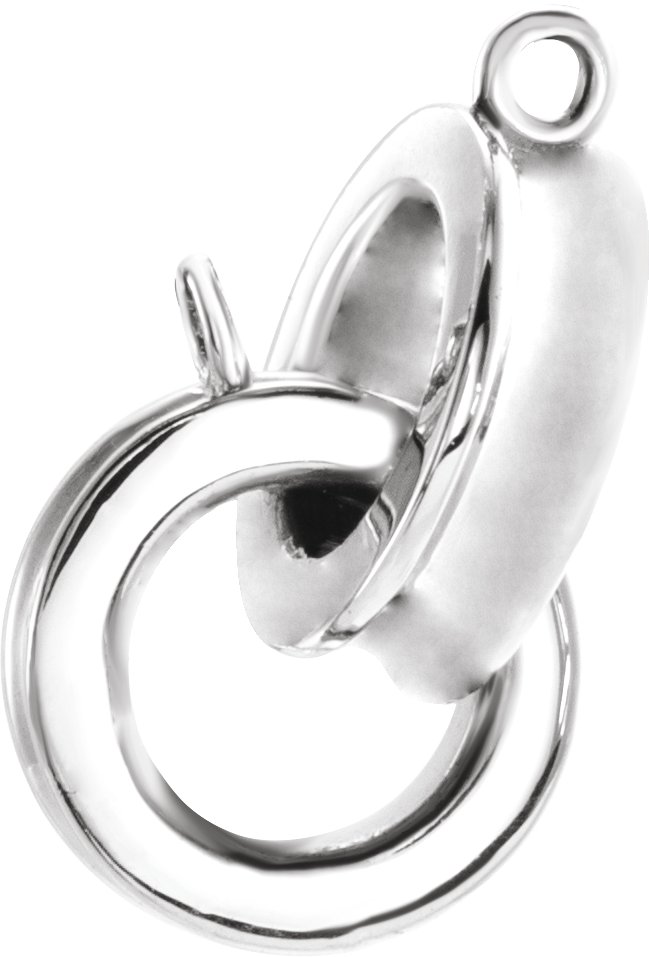 Sterling Silver 13.19x7 mm Interlocking Circle Necklace Center