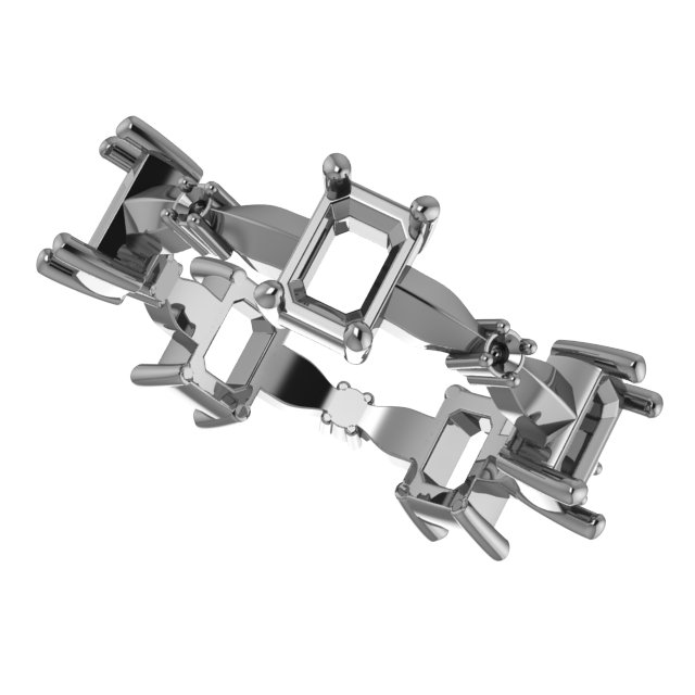 4.5x3 mm Emerald Eternity Band Mounting view 5