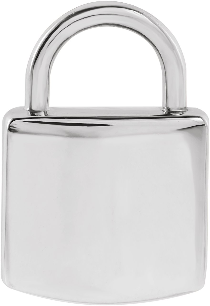 Platinum Engravable Lock Pendant