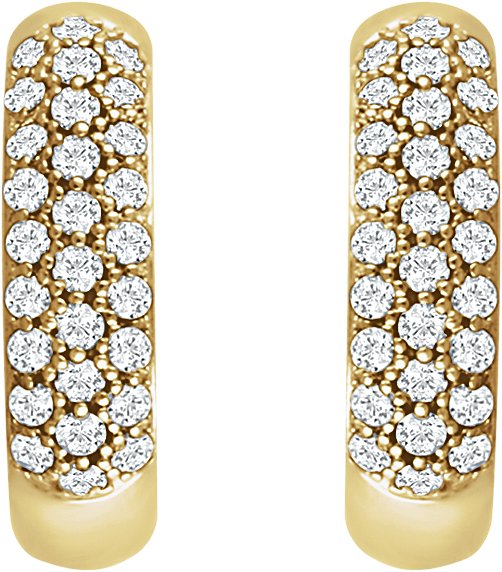 14K Yellow 1/3 CTW Diamond Pav? Hoop Earrings