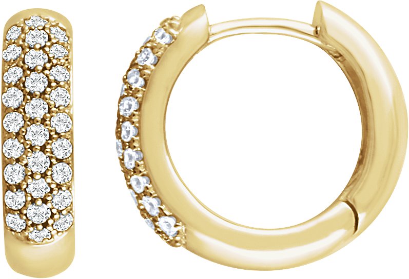 14K Yellow 1/3 CTW Diamond Pav? Hoop Earrings