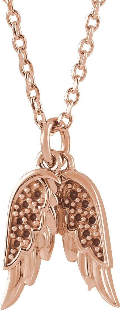 Accented Angel Wings Necklace or Pendant