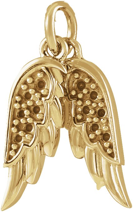 Accented Angel Wings Necklace or Pendant